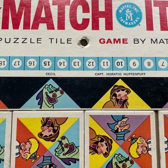 Vintage Mattel MATCH IT Puzzle Tile Game Beany and Cecil 1961 Rare Educational - Picture 6 of 7